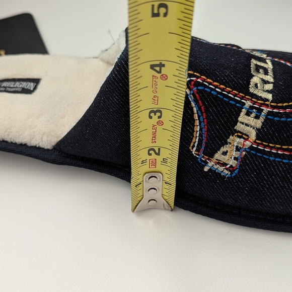 BNWT True Religion Men's (Size Large 11-12) Denim Slide-In Slippers - Picture 15 of 16